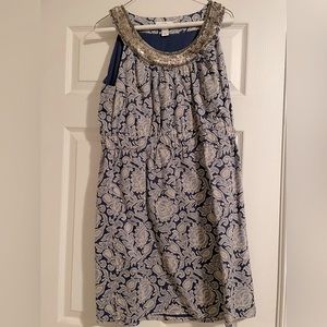 Ann Taylor Loft Navy Print Dress